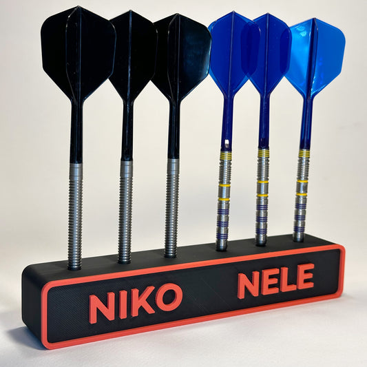 Personalized dart wall mount for 6 darts