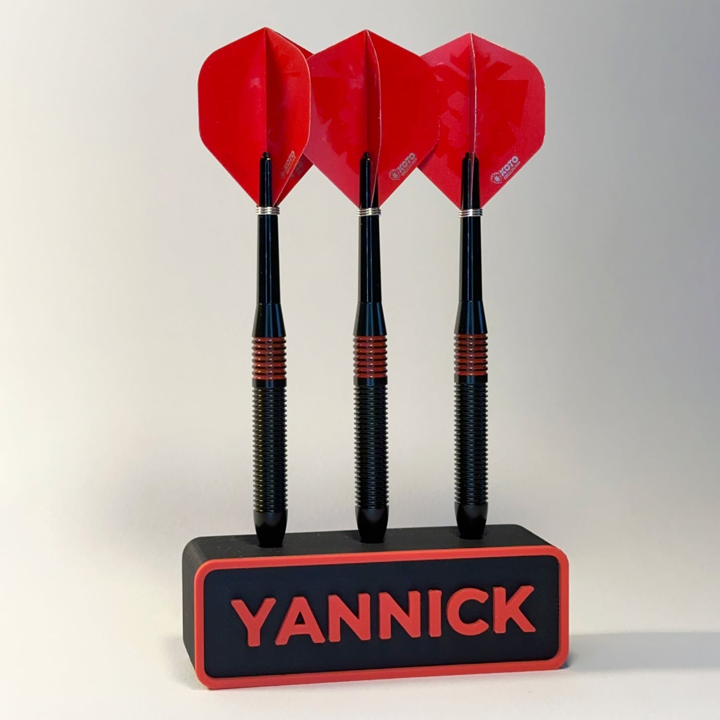 Personalized dart wall mount for 3 darts