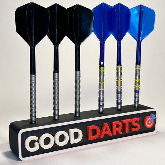 Wall mount "Good Darts" for 6 darts