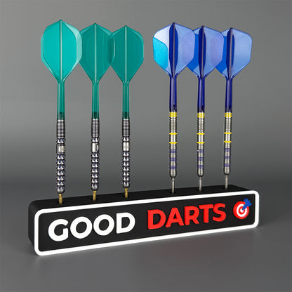 Dart-Halter "GOOD DARTS" – Dart-Halterung für Wand & Tisch für 6 Darts