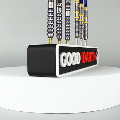 Dart-Halter "GOOD DARTS" – Dart-Halterung für Wand & Tisch für 6 Darts